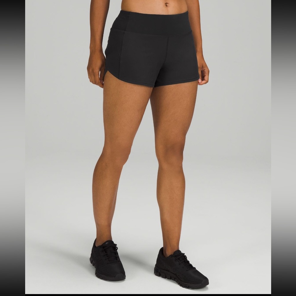 Women’s Speed Up Mid-Rise Lined Short 4”, black, lululemon, Size: 12